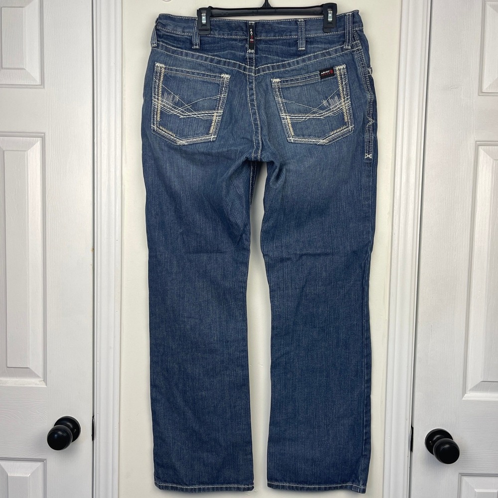 Ariat FR M4 Relaxed Boot Cut Jeans Mens 34x32 Flame Resistant Work Denim Pants - Picture 4 of 16